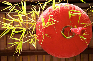 Red traditional lantern Chinese New Year