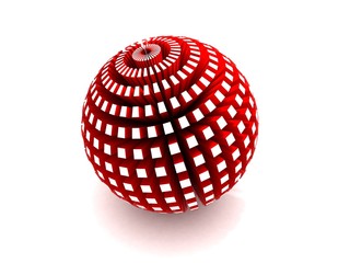 Red sphere with extruded polygons