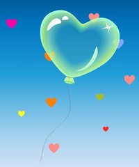 Obraz na płótnie Canvas a heart-shaped air balloon