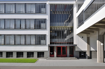 dessau, bauhaus,  facciata sulla corte