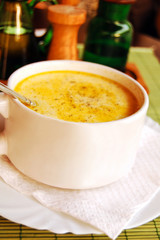 served soup