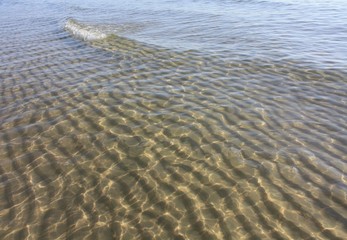 Sandwellen unter Wasser (Ostseestrand)
