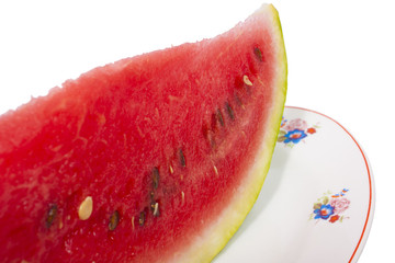 Slice of watermelon on plate