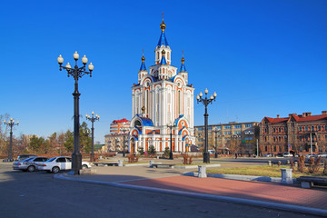 Cathedral of the Blessed Virgin Mary Assumption in Khabarovsk - obrazy, fototapety, plakaty
