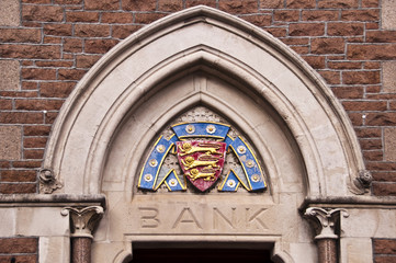 Obraz premium Old bank sign in Saint Helier - Jersey