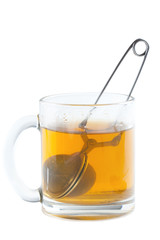 tea strainer in cup