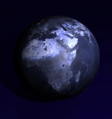 Dark Blue Globe Africa view