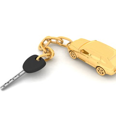 Car key on the white background