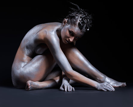 Fototapeta nude silver girl