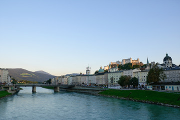 Naklejka premium Salzburg in the twilight, Austria