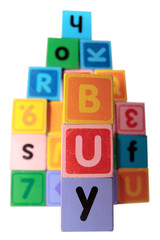 buy in toy play block letters with clipping path