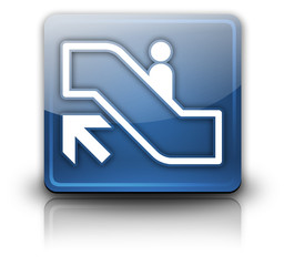Glossy Square Button "Escalator Upstairs"