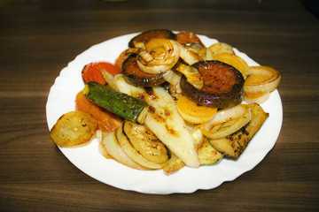 vegetables grilled on stone