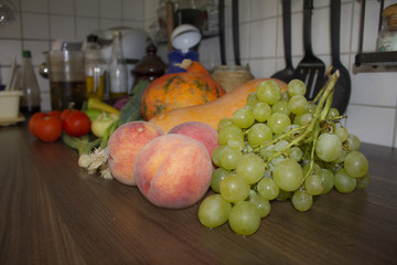 Autumn vegetables and fruits