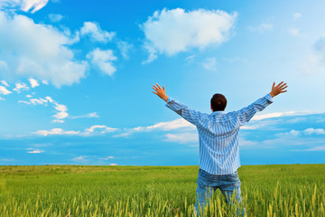 young man on filed