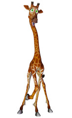 Fototapeta premium giraffe cartoon stand up