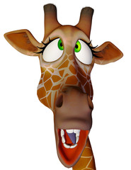 Fototapeta premium giraffe cartoon crazy close up