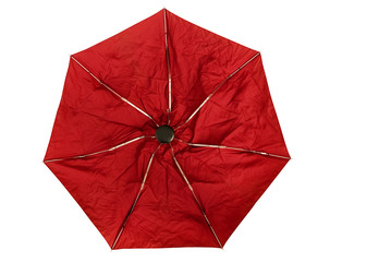 Crumpled folding umbrella - isolated