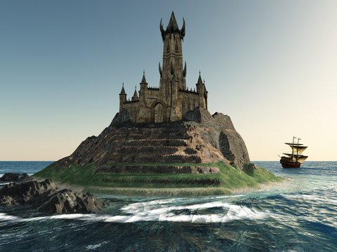 Die sichere Burg auf der Felseninsel