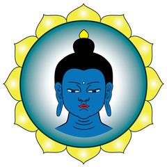 vector blue medicine buddha