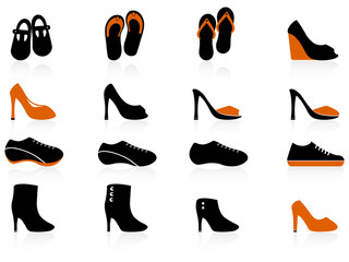 Shoes icons set