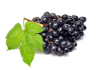 black grape with leaf