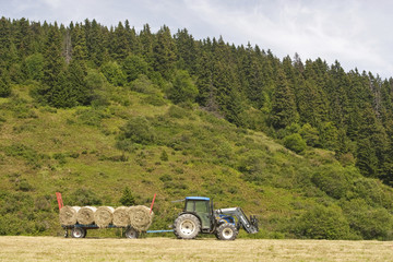 Traktor mit Heuballen