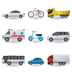 Realistic Transportation Icon Set