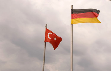 German and Turkish flags .