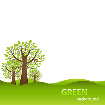 Green Background With Trees