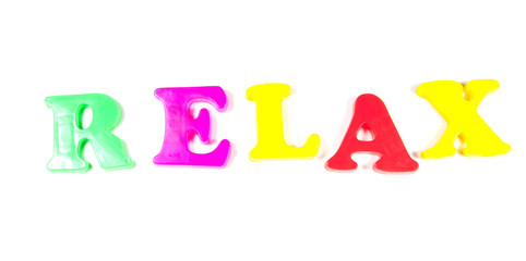 relax written in fridge magnets