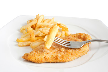 pollo e patate fritte - fried chicken and potatoes