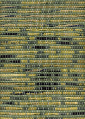 Olive green striped rug, detail