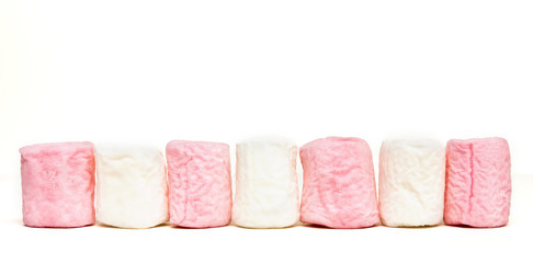 Fototapeta na wymiar marshmallow line up