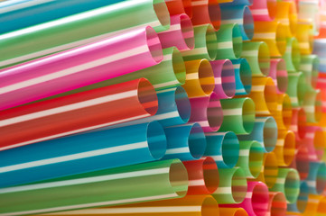 Colorful drinking straws
