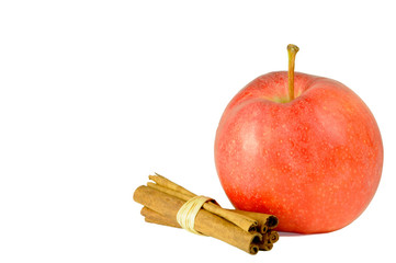 Apfel mit Zimtstange