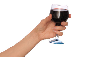 glass with red wine