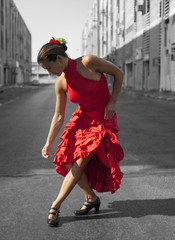 Flamenco Dancer red dress pose - 25853428