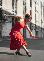 Flamenco Dancer red dress pose - 25853457