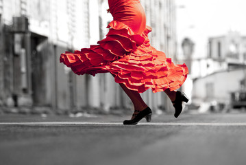 Flamenco Dancer red dress move