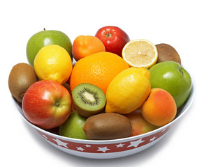Bowl with fresh fruits