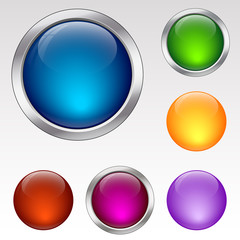 Colorful buttons and spheres. Vector illustration.