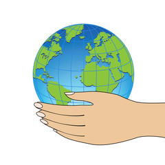 Globe in hand