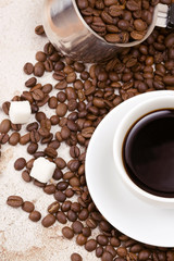 pot, beans, cup and sugar