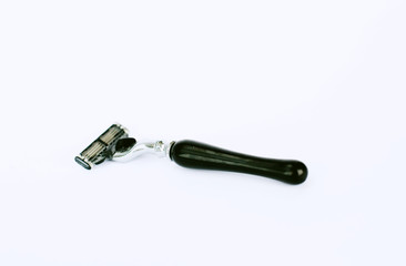 black razor on white background