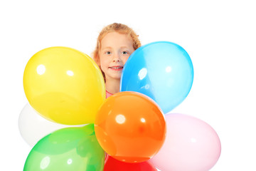 Fototapeta na wymiar balloons and girl