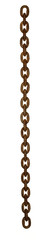 Long rusty steel chain, the front view.