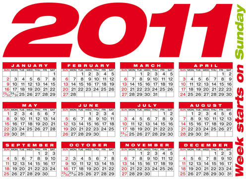 Vector Calendar 2011