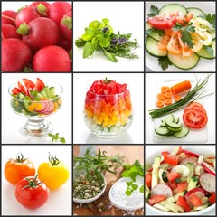 making salads collage