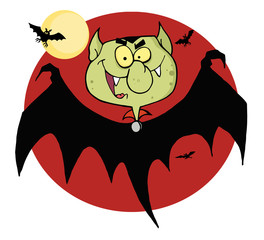 Flying Vampire By Bats And A Full Moon
